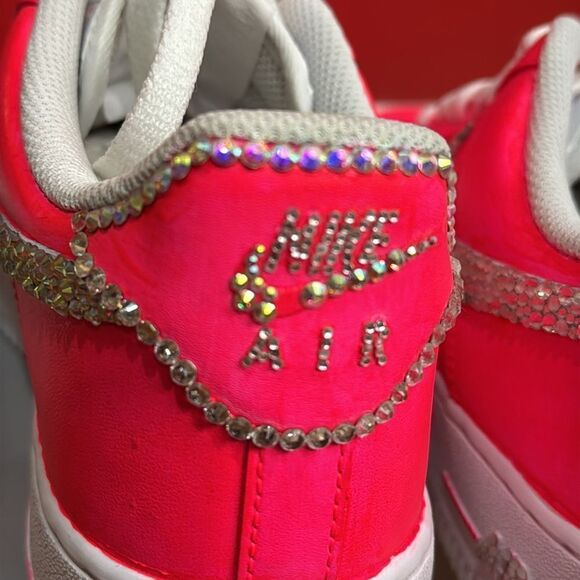 NIB Nike AF1 Custom Bling Nike Air Sneakers Bedazzled Crystallized size 7 - Picture 8 of 12